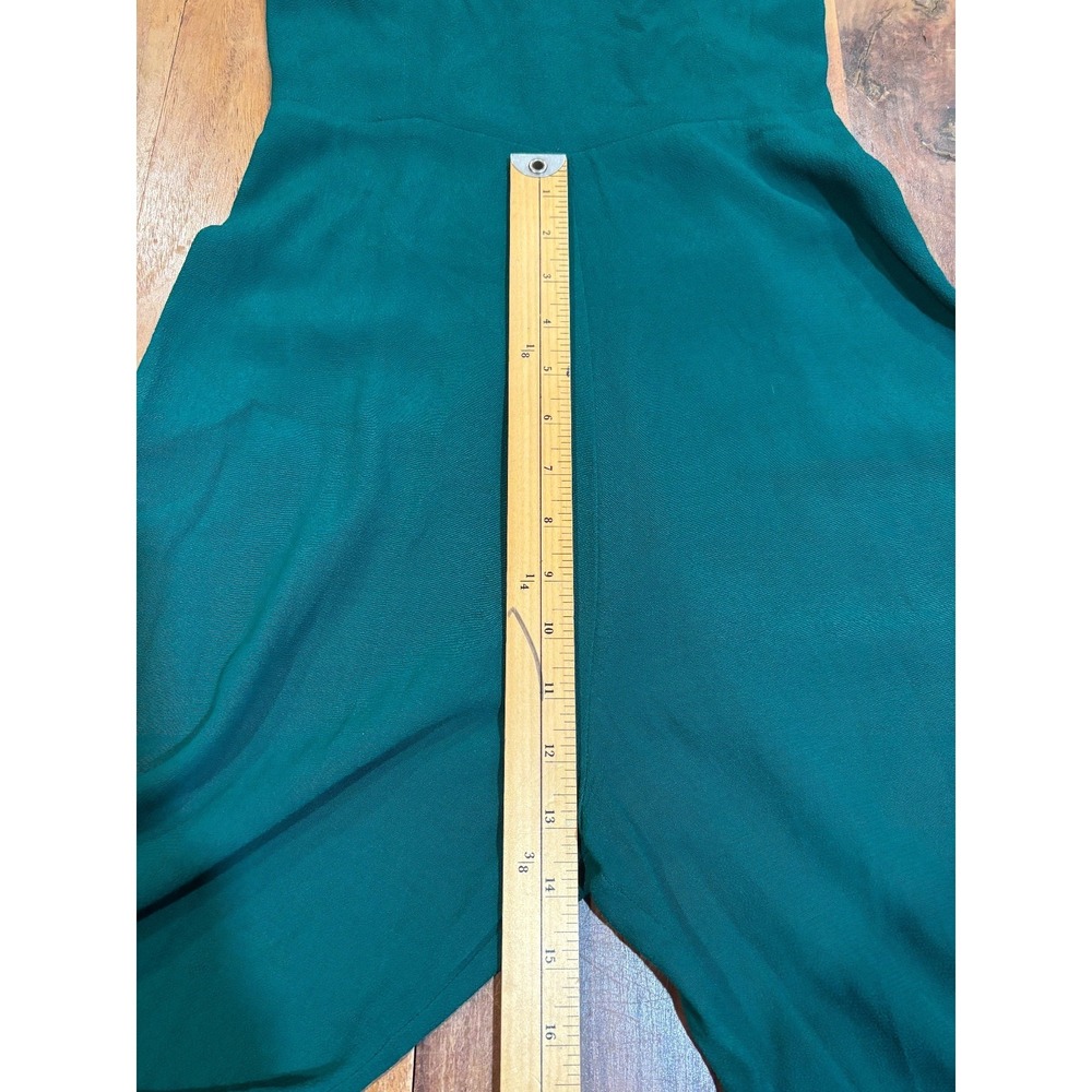 Reformation green jumpsuit womens' size 2 ruched back‎ wide legs viscose - Picture 7 of 10